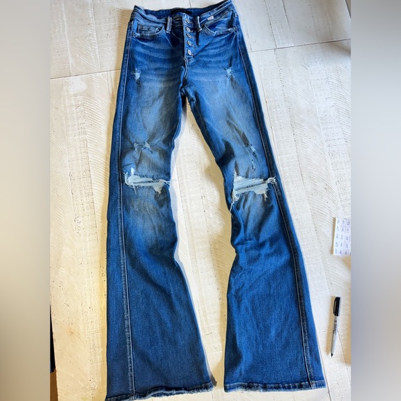 Flying Monkey Blue Flare Leg Jeans - Picture 1 of 5